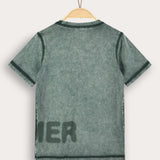 Washed shirt with inscription - green