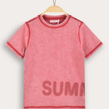 Washed shirt with inscription - purple