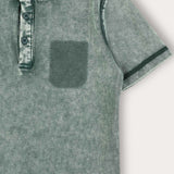Washed shirt with pocket - green