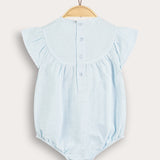 Baby overalls with embroidery - light blue