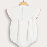 Baby overalls with embroidery - cream