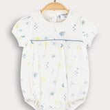 Floral print overalls - blue