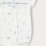 Floral print overalls - blue