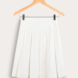חצאית קפלים אלגנטית - לבן