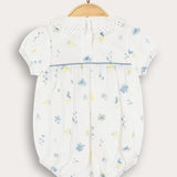 Floral print overalls - blue
