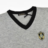 אפודת סריג עם רקמה - אפור