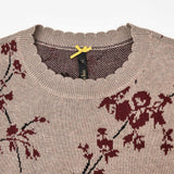 Shabbat sweater for girls with print - beige