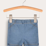 טייץ ג'ינס קצר - תכלת