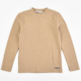 חולצת חצי גולף ריב - בז'