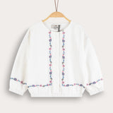 חולצת רקמה שרוולים נפוחים - לבן