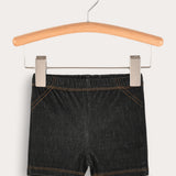 טייץ ג'ינס קצר - שחור