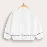 חולצת רקמה שרוולים נפוחים - לבן