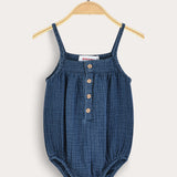 אוברול בייבי עם כתפיות - כחול