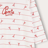 Girls' set: Paris nightgown and tights - red