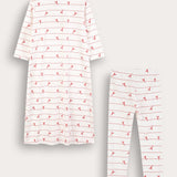 Girls' set: Paris nightgown and tights - red
