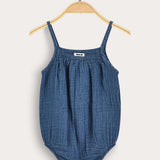 אוברול בייבי עם כתפיות - כחול