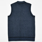 אפודת סריג ריב מכופתרת - נייבי