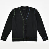 קרדיגן סריג עם כפתורים - שחור