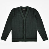 קרדיגן סריג עם כפתורים - ירוק