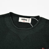 חולצת סריג סיומת ריב - ירוק