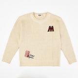 חולצת סריג סיומת ריב - שמנת