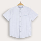 חולצת אריג מכופתרת - תכלת