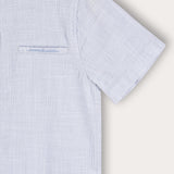 חולצת אריג מכופתרת - תכלת