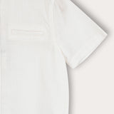 חולצת אריג מכופתרת - שמנת