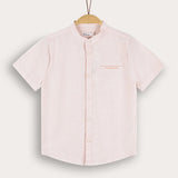 חולצת אריג מכופתרת - אפרסק