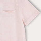 חולצת אריג מכופתרת - אפרסק