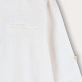 חולצת אריג מכופתרת - שמנת