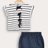 Baby set with bow ties - Navy