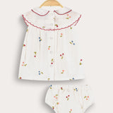 Baby Embroidered Collar Set - Cherries
