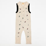 Baby knit set with large embroidery - beige