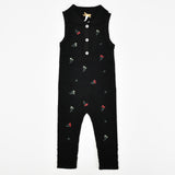 Baby knit set with large embroidery - black