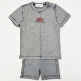 Washed Jeans Set - Gray