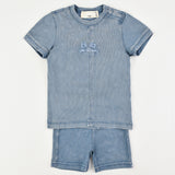 Washed Jeans Set - Blue