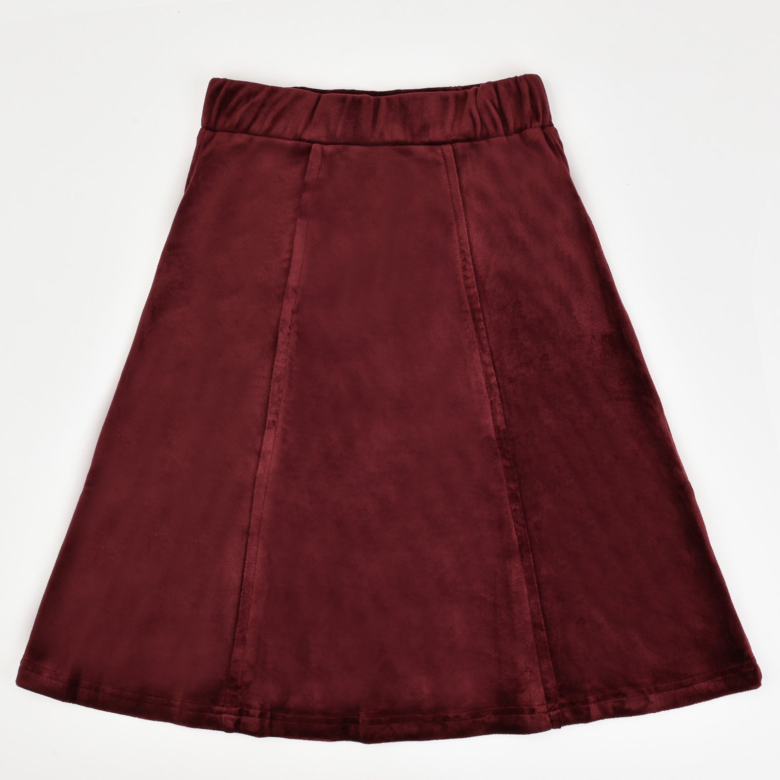 חצאית פעמון מקטיפה - בורדו