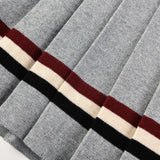 חצאית סריג קפלים - אפור