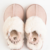 נעלי בית עם פרווה - ורוד