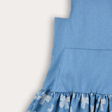 Printed combination saree - blue