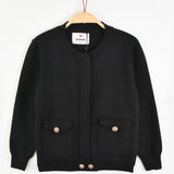 בלייזר סריג עם כיסים - שחור