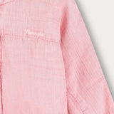 חולצת כפתורים עם צווארון סיני - ורוד