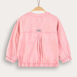 חולצת כפתורים עם צווארון סיני - ורוד