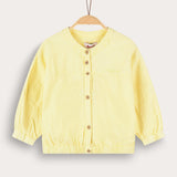 חולצת כפתורים עם צווארון סיני - צהוב