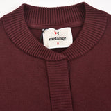 בלייזר סריג עם כיסים - בורדו