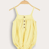 אוברול בייבי עם כתפיות - צהוב