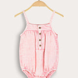 אוברול בייבי עם כתפיות - ורוד