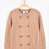 קרדיגן סריג צמות - בז'