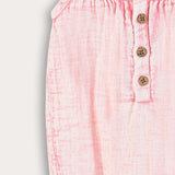 אוברול בייבי עם כתפיות - ורוד